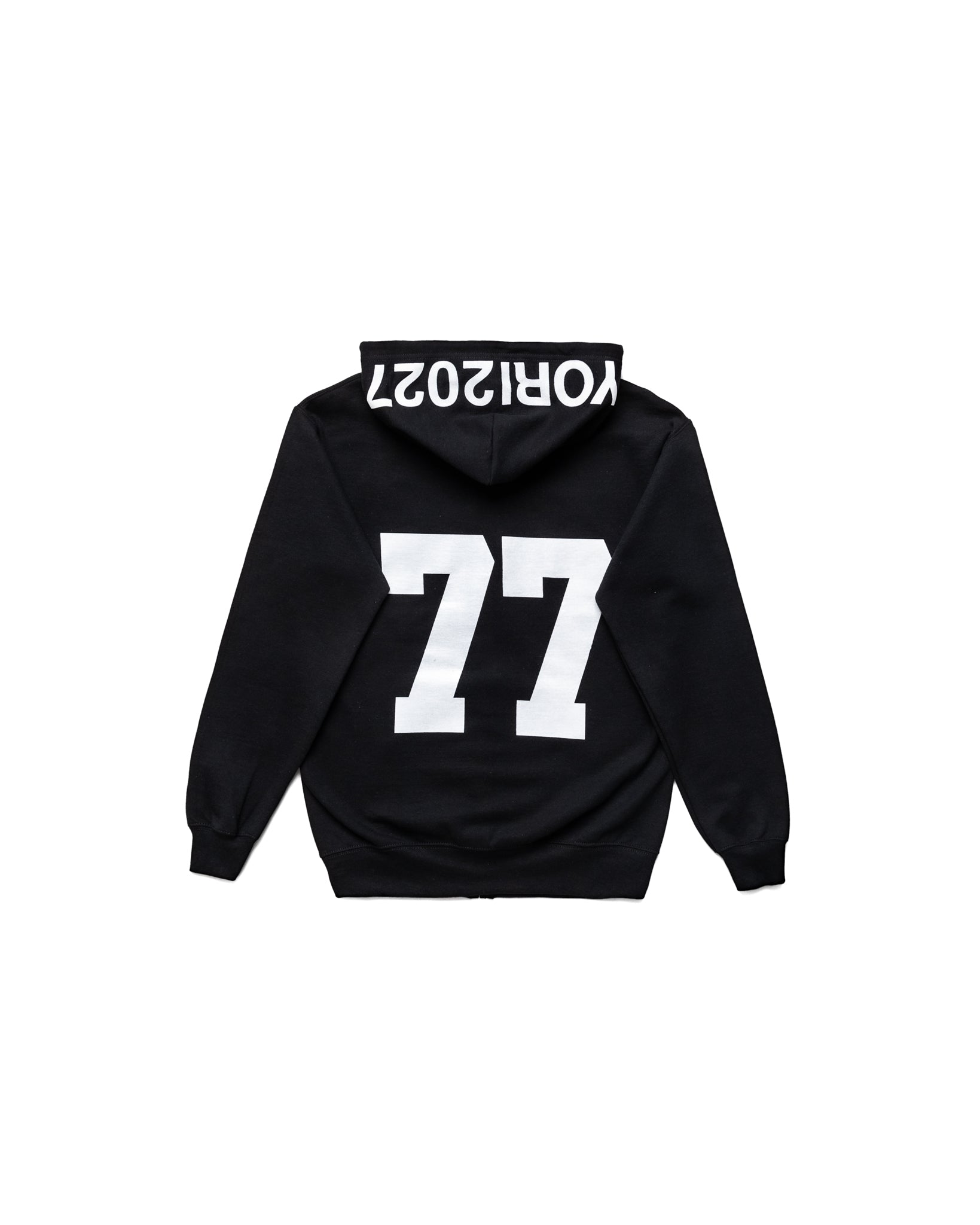 Yori Sport Womenswear Text Zip-Up Hoodie (Black/White) (hover)