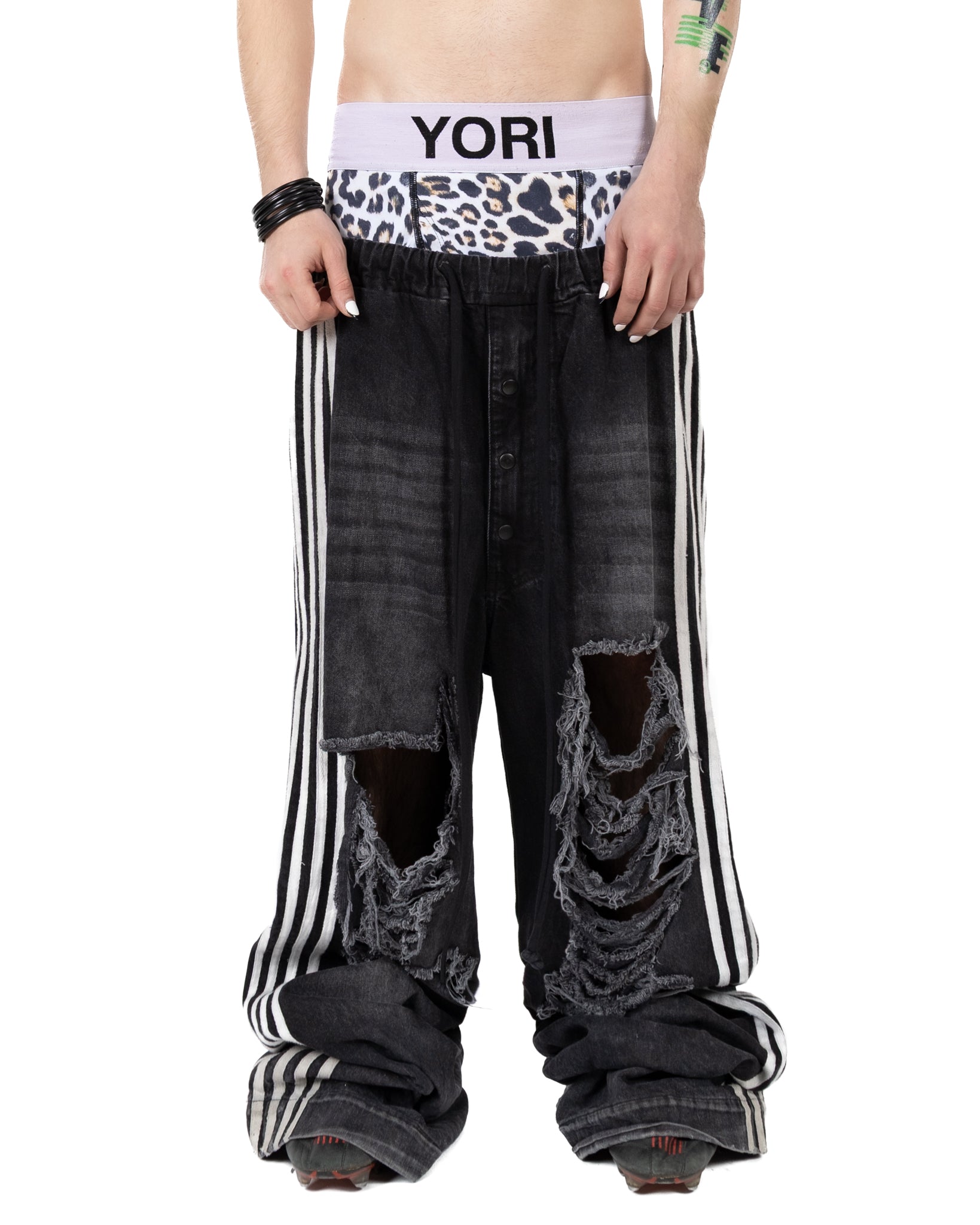 5-Stripe Denim (Black/White)