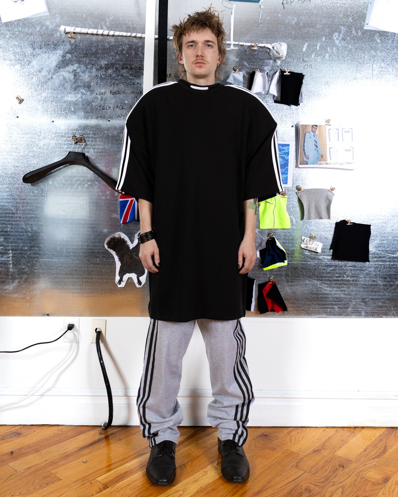 Yori x Nubian 5-stripe Shoulder Pad Tee