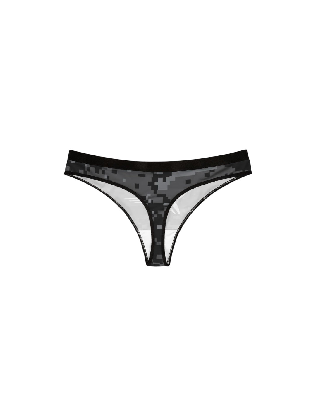 Black Digital Camo Logo Thong (hover)