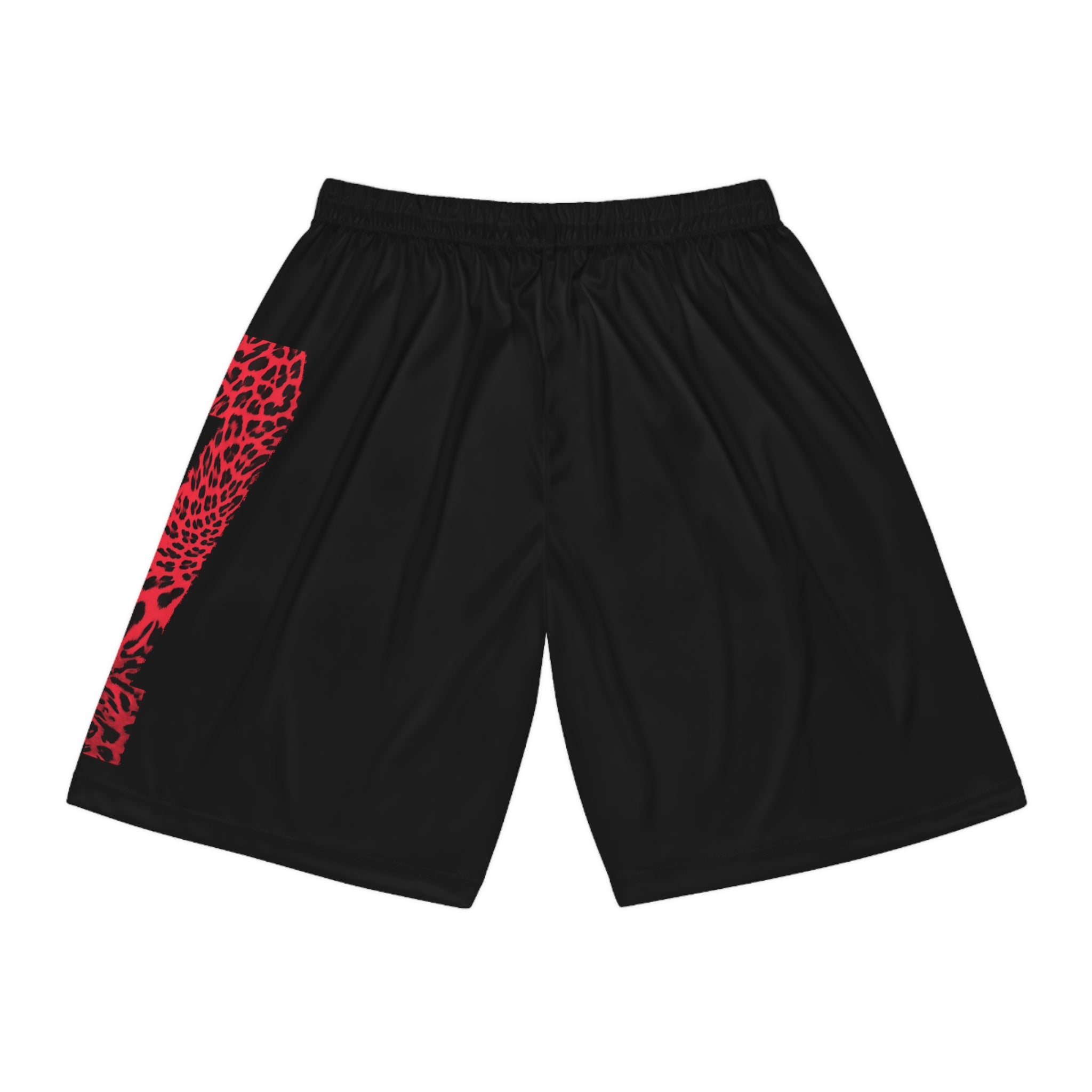 77 Basketball Shorts (Black/Red Cheetah) (hover)