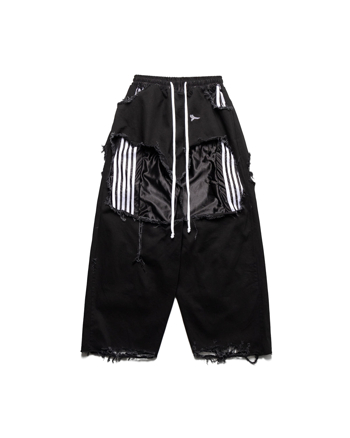 DND4DES Star-Rivet Harness-Layered Denim Shorts