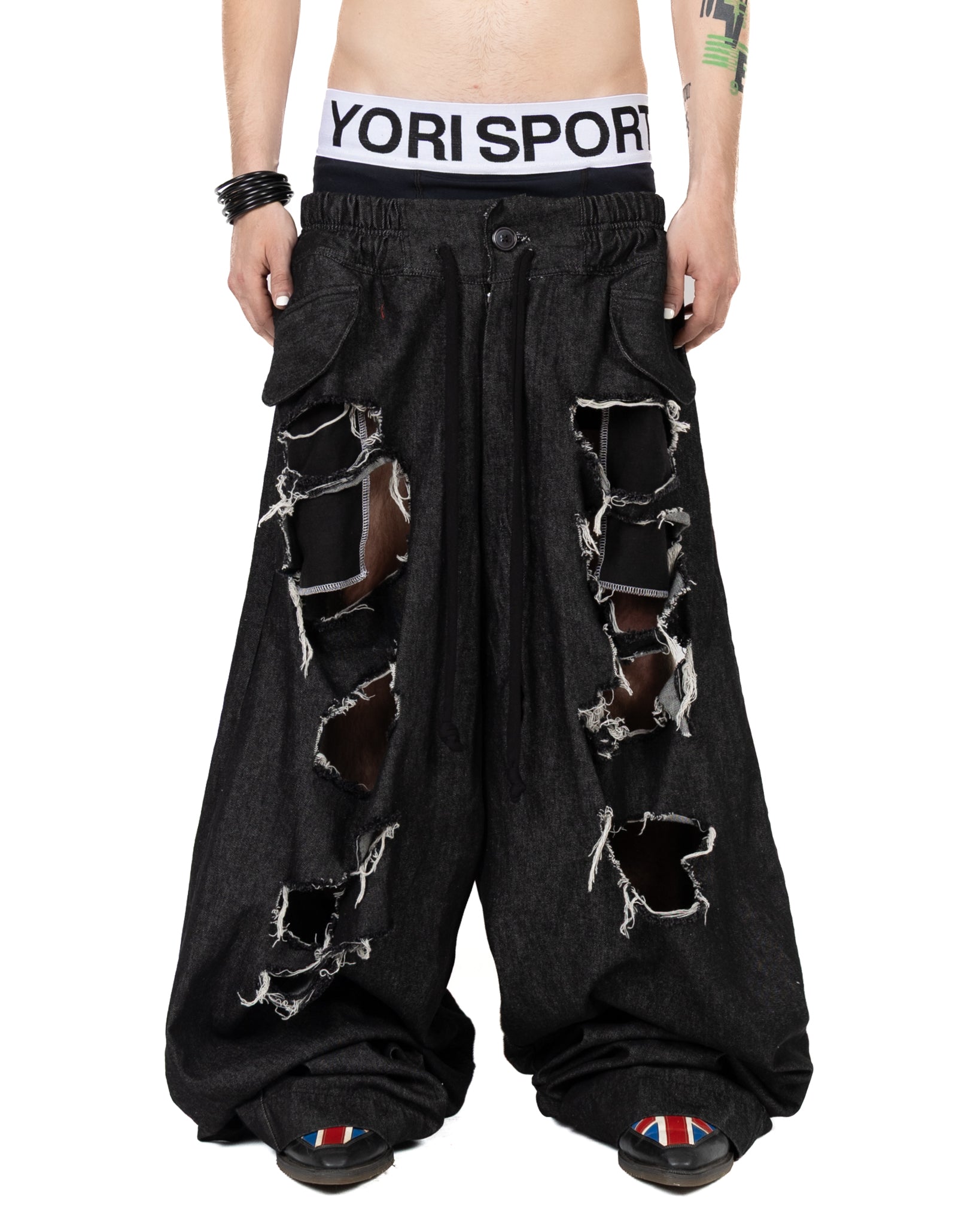 Thrashed Extreme-Crotch Baggy Denim