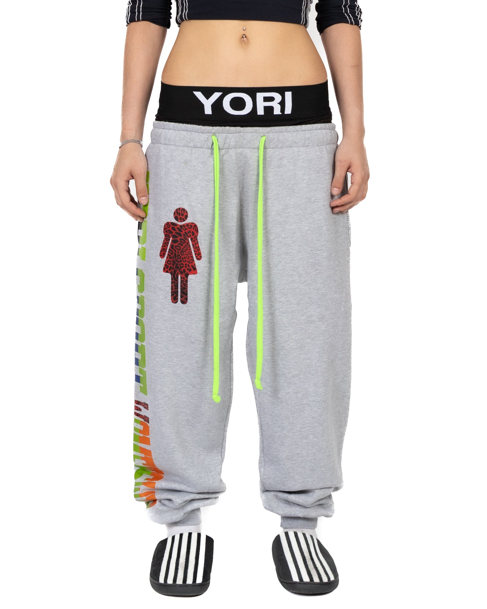 YSWW text outseam sweatpant  (grey melange)