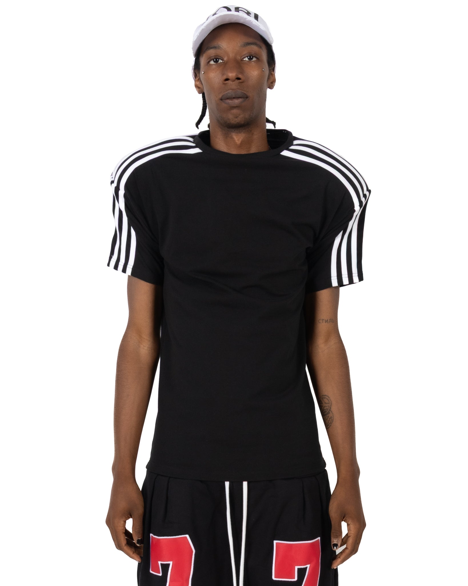 5stripe Shoulder Pad T-Shirt