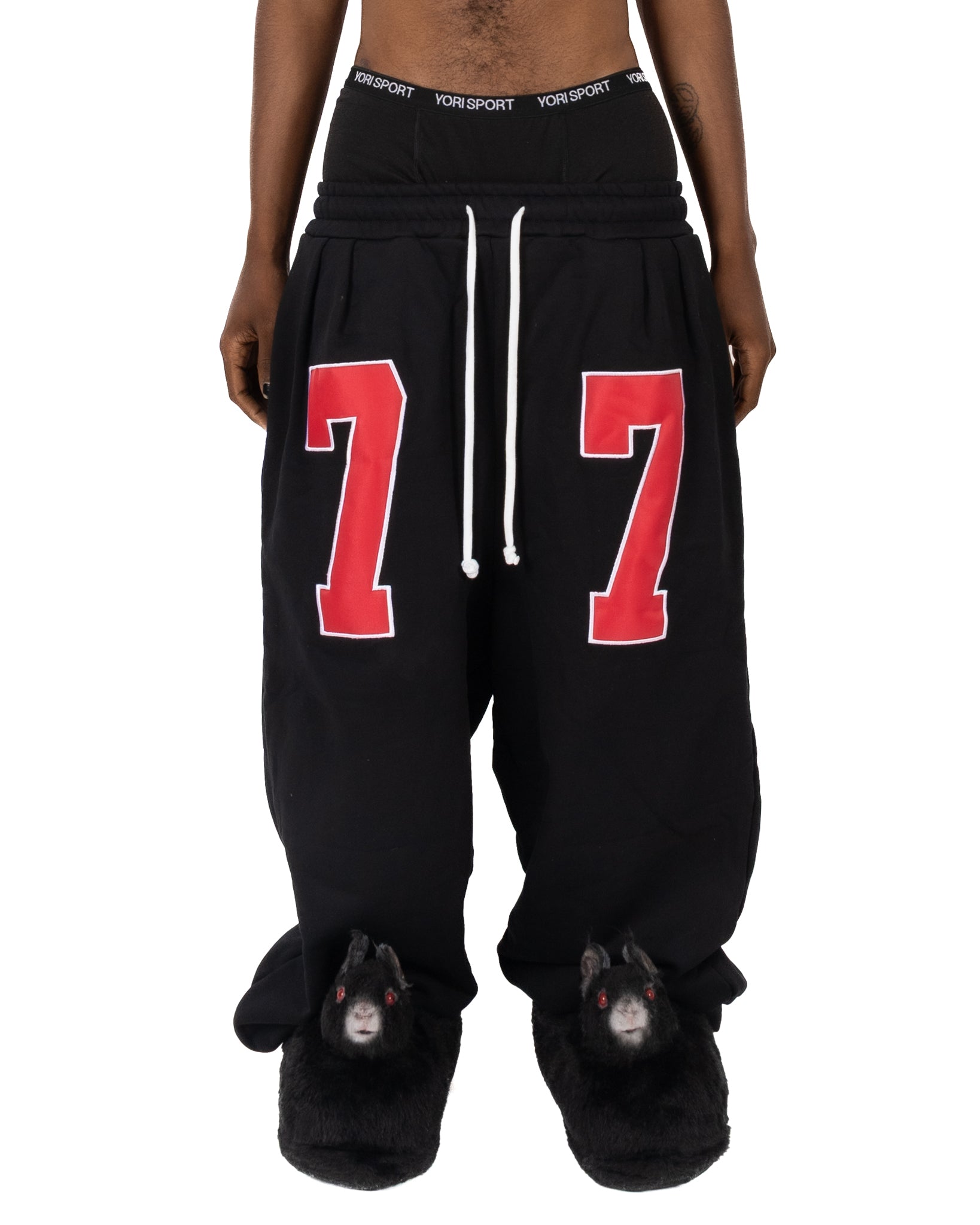 77 Sweatpants (Black/Red)