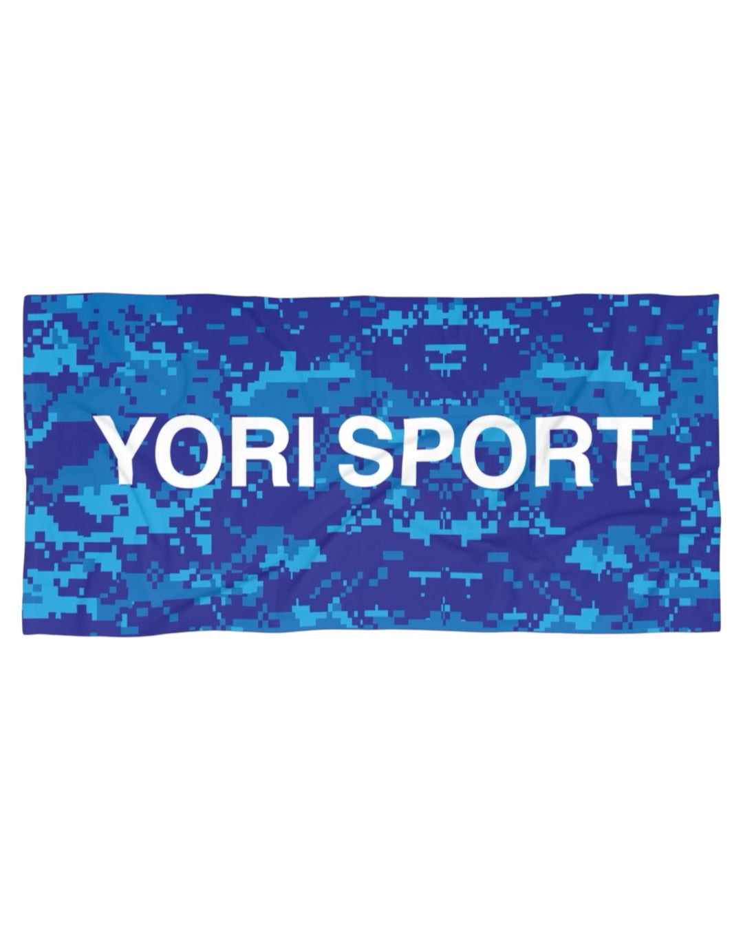 Blue Digital Camo Logo Beach Towel