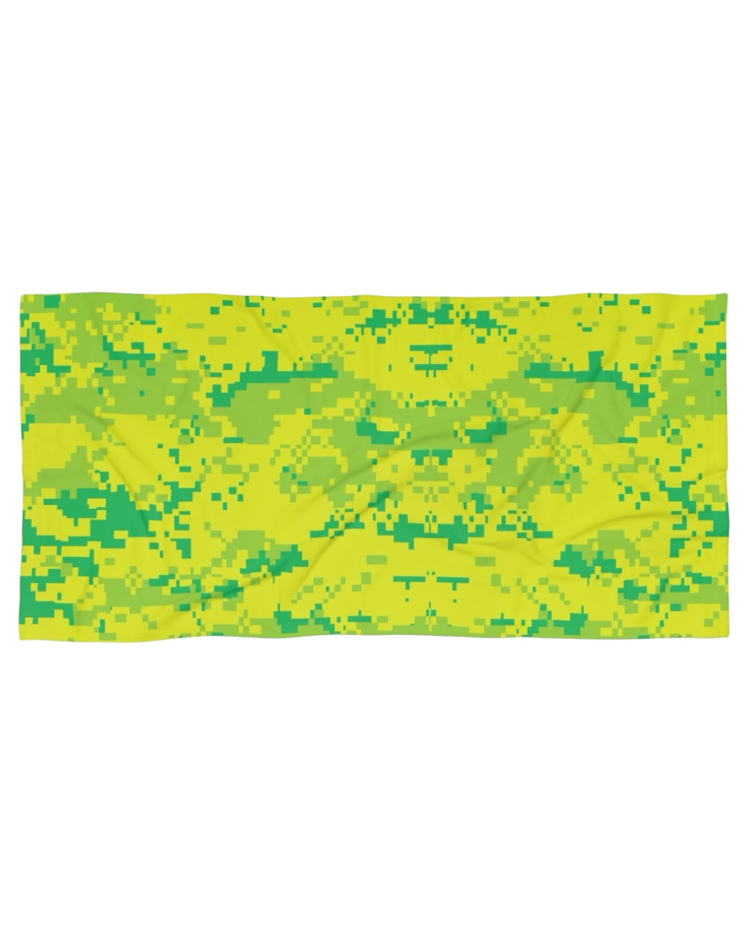 Green Digital Camo Beach Towel