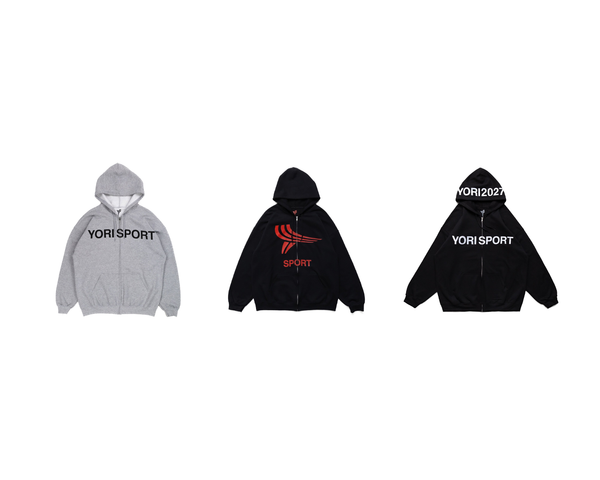 トップス yori sport hoodie S size Yori Sport Womenswear Text Zip-Up Hoodie (White/Black) | YORI