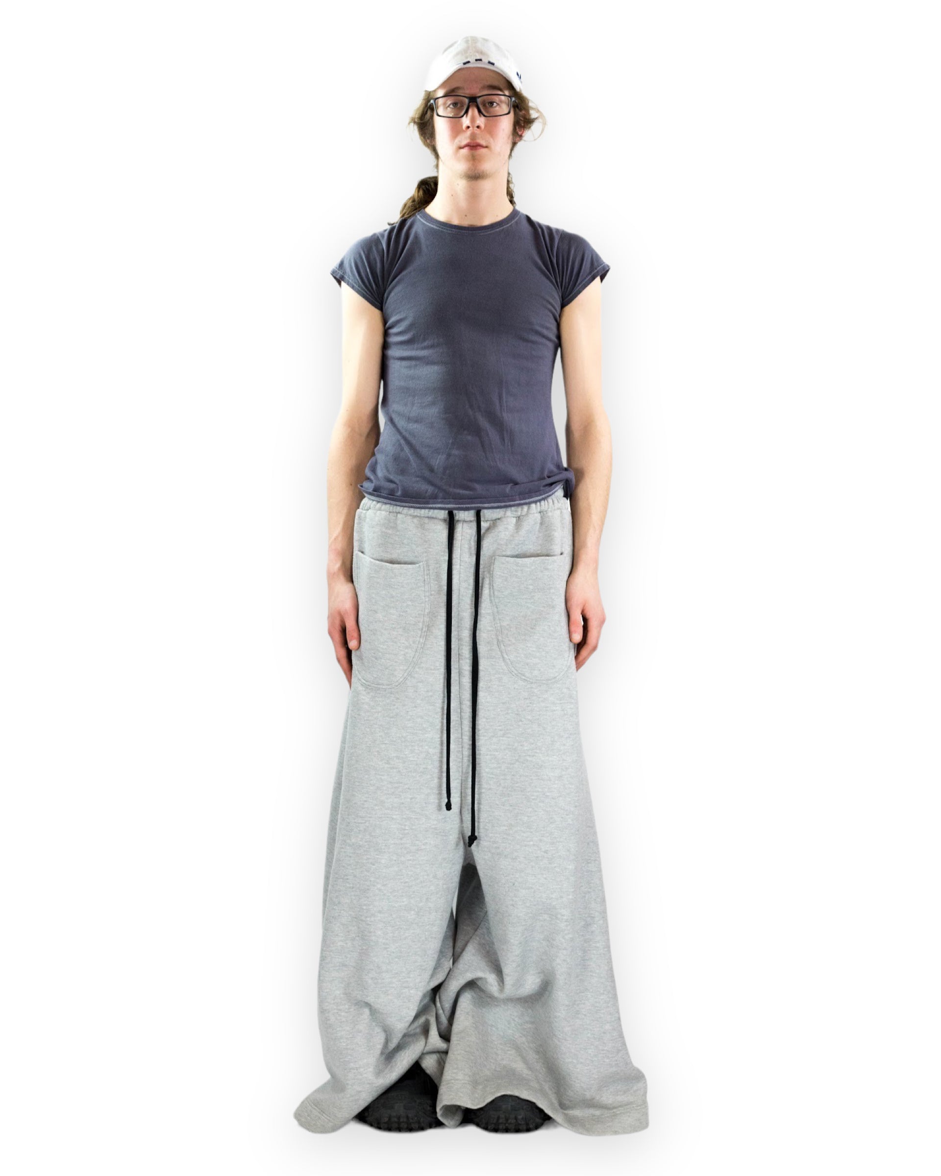 yori sport wide grey sweatpant (grey melange)