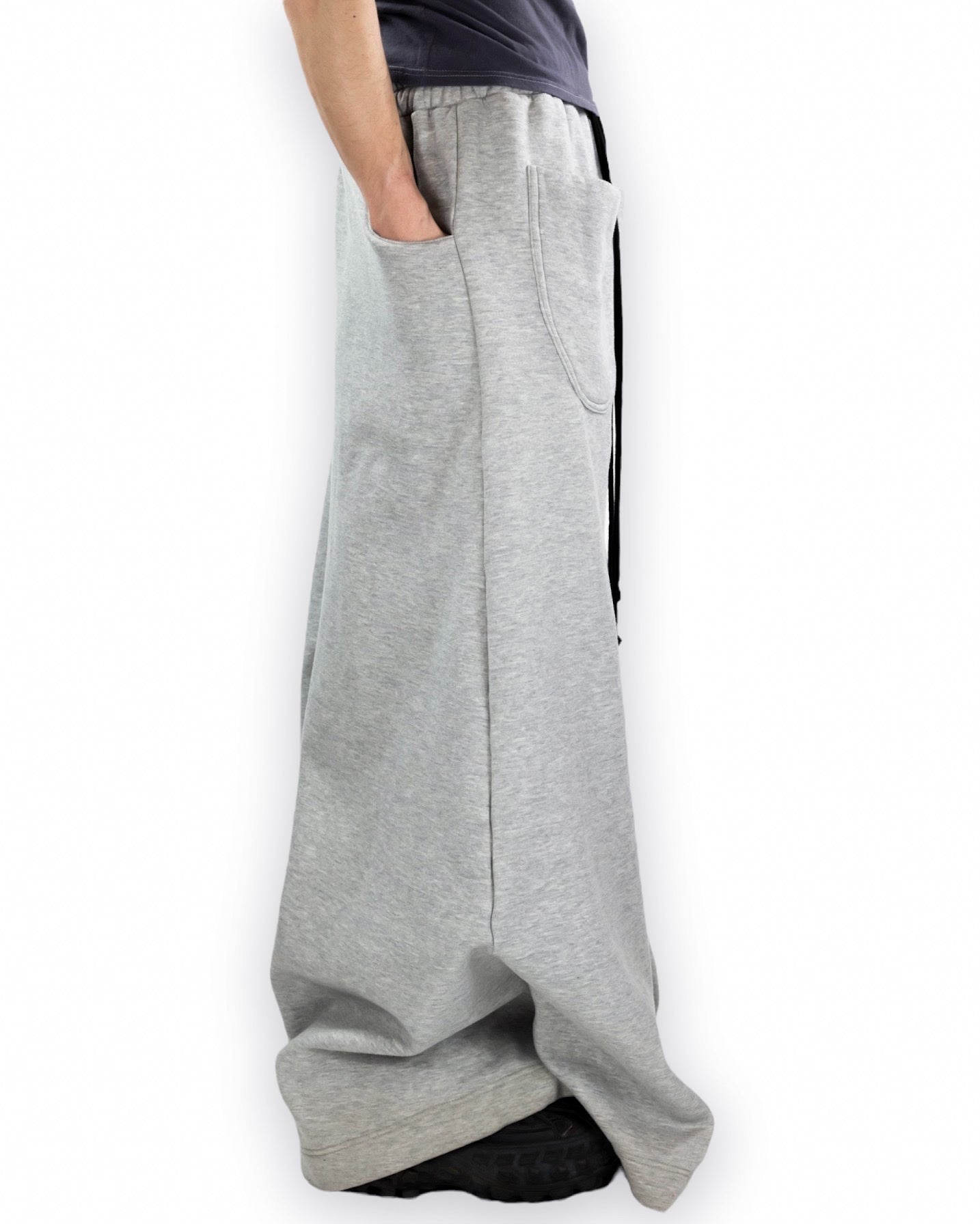 yori sport wide grey sweatpant (grey melange)